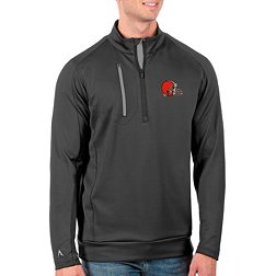 Antigua Men's Tall Cleveland Browns Carbon Generation Half-Zip Pullover