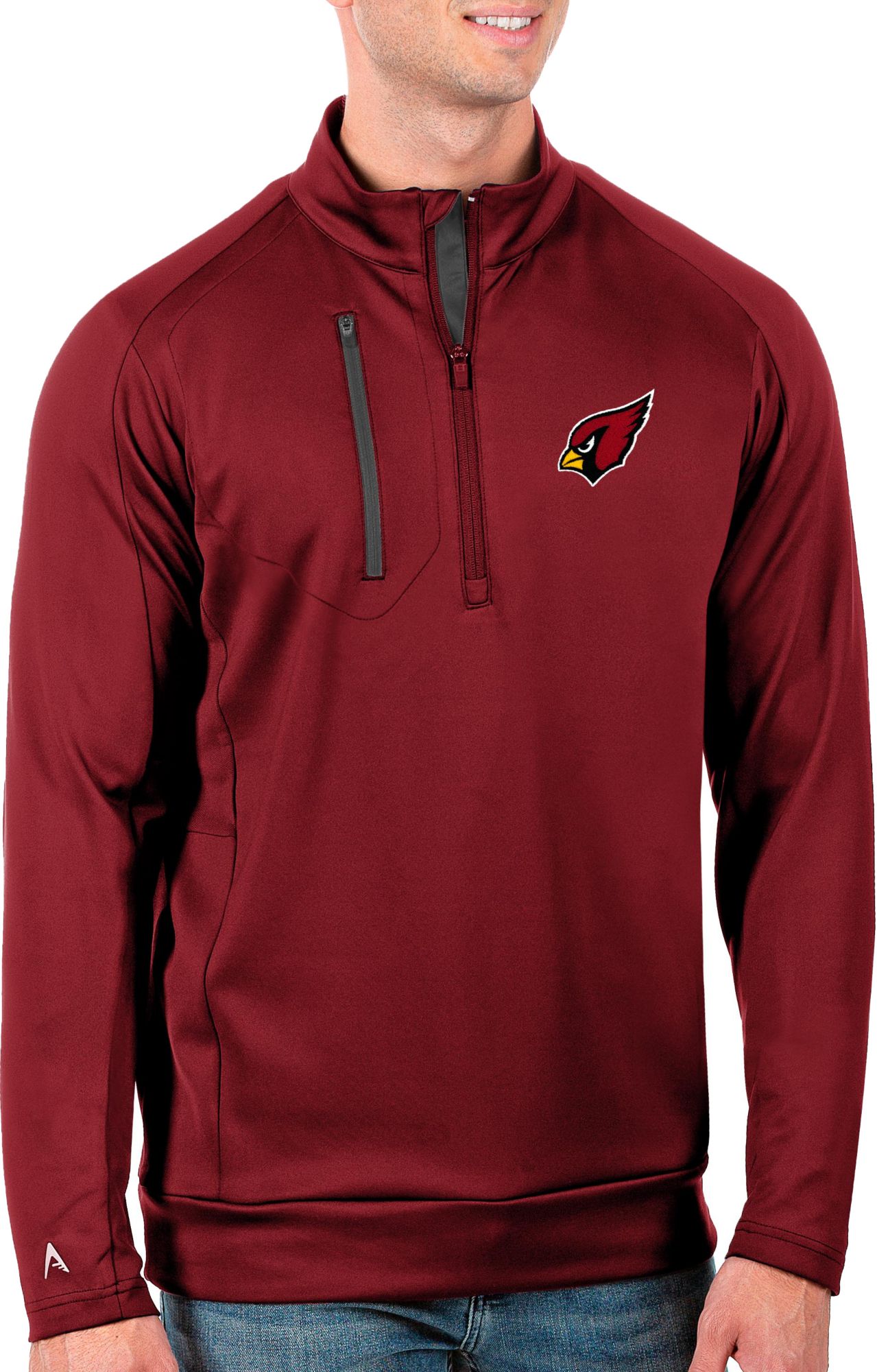 Antigua Men's Arizona Cardinals Red Generation 1/2-Zip Pullover