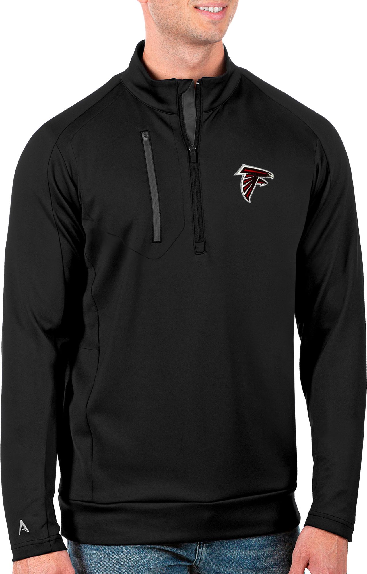Antigua Men's Atlanta Falcons Black Generation 1/2-Zip Pullover