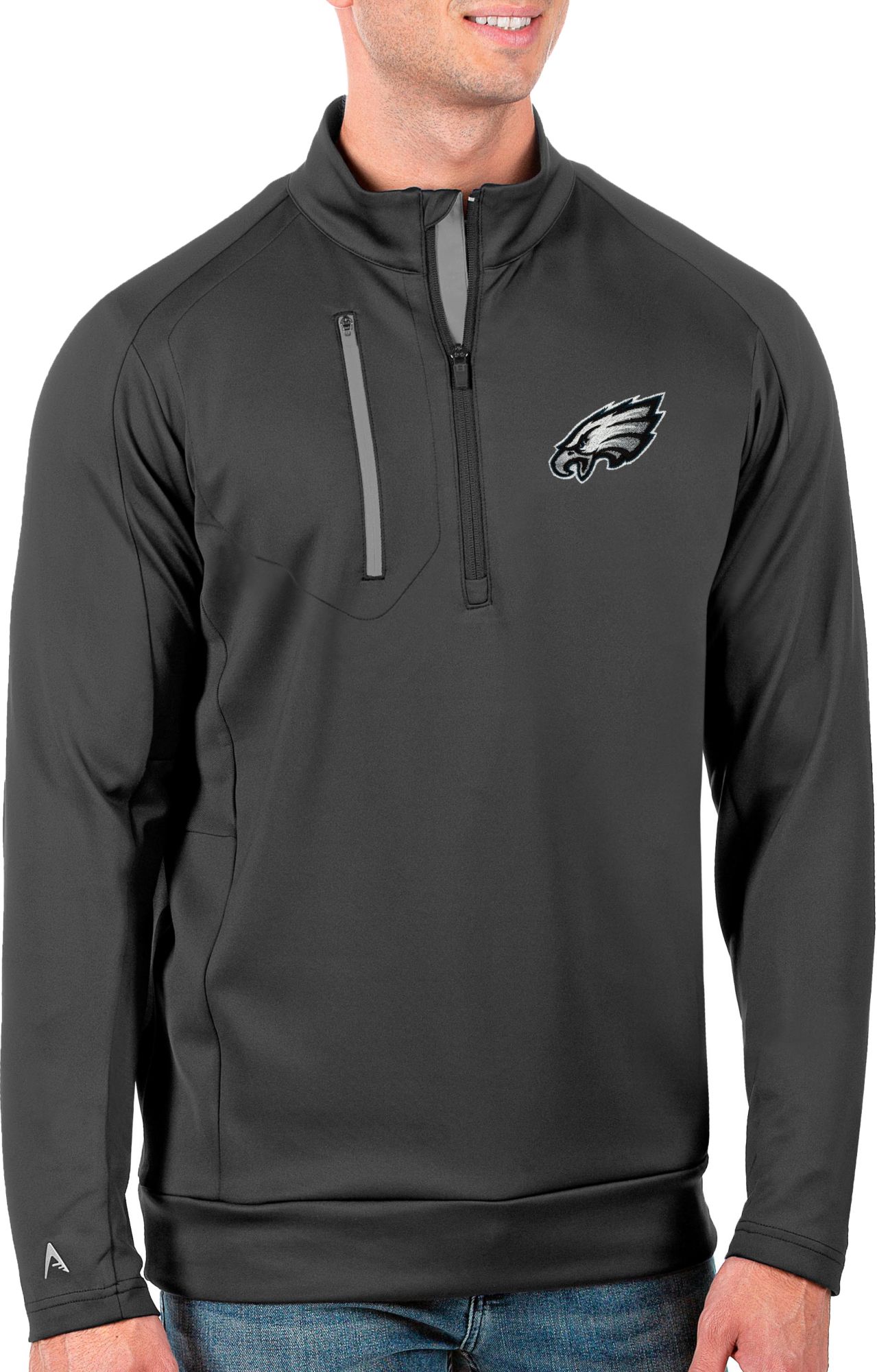 Antigua Men's Philadelphia Eagles Grey Generation 1/2-Zip Pullover