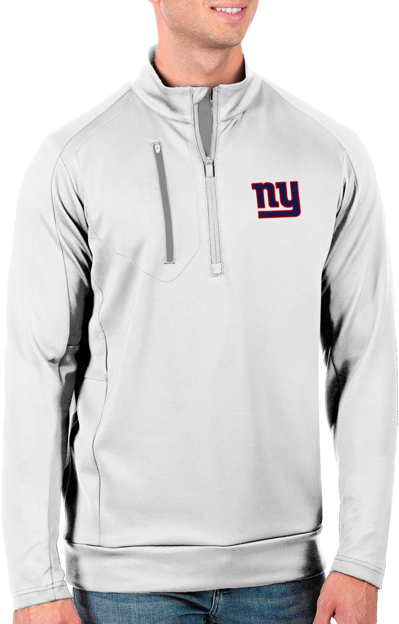 Antigua Men's New York Giants White Generation 1/2-Zip Pullover