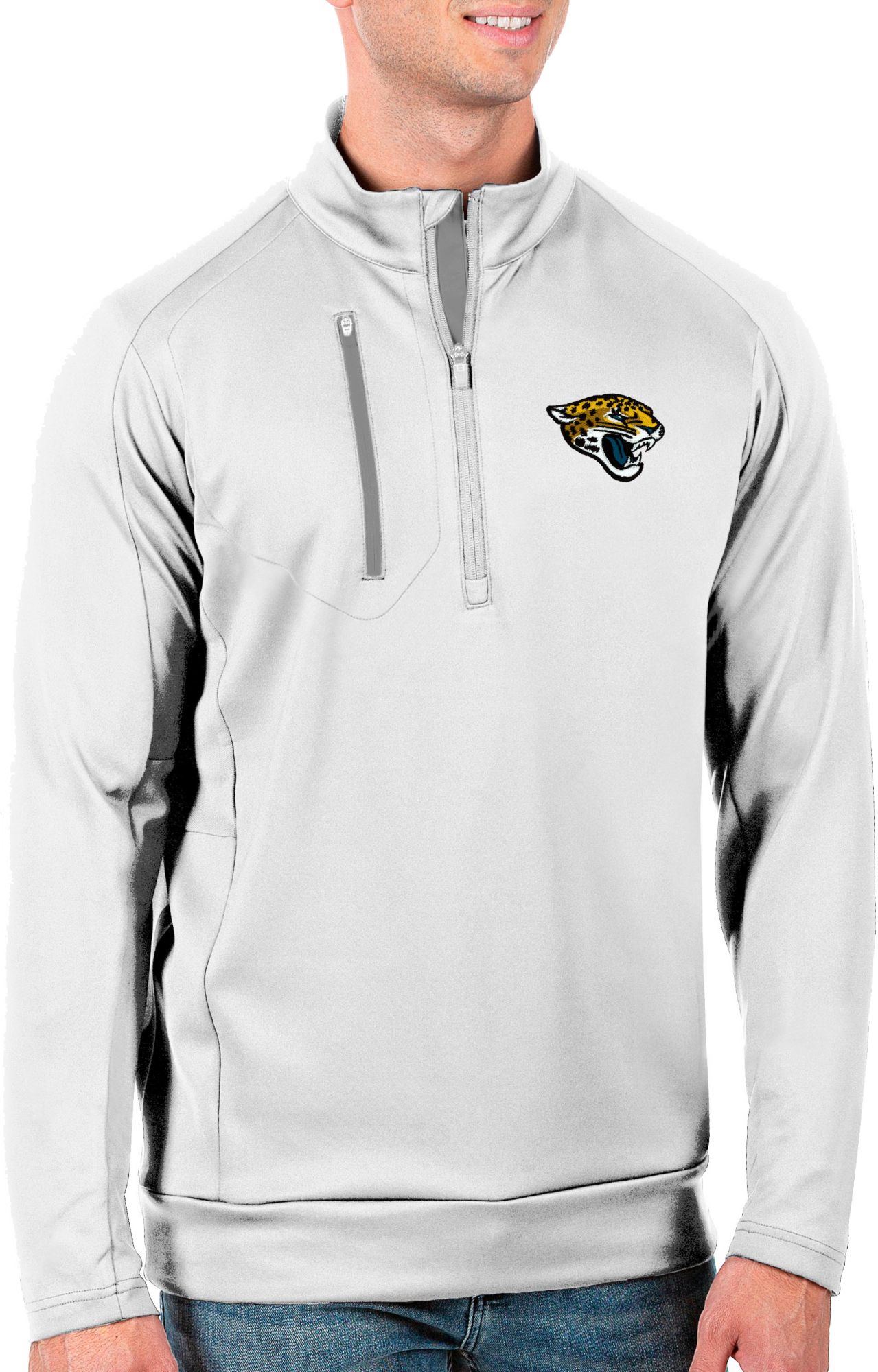 Antigua Men's Jacksonville Jaguars White Generation 1/2-Zip Pullover