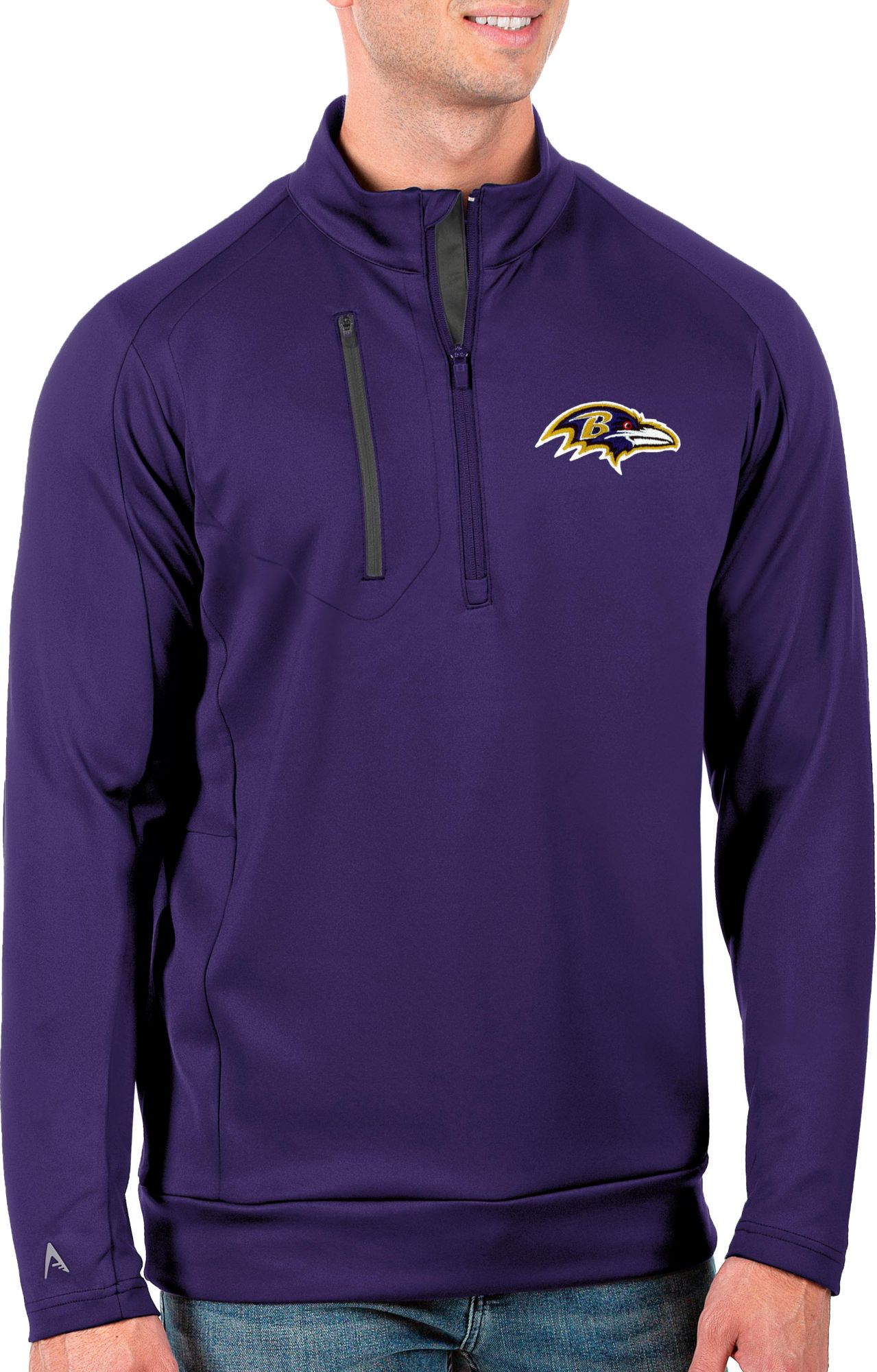 Antigua Men's Baltimore Ravens Purple Generation 1/2-Zip Pullover