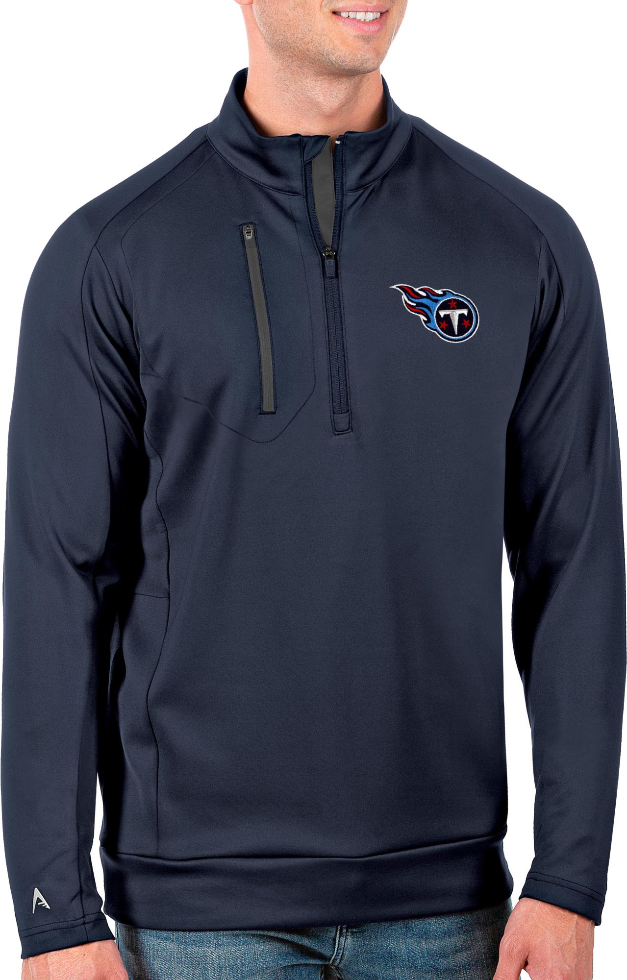Antigua Men's Tennessee Titans Generation Navy 1/2-Zip Pullover