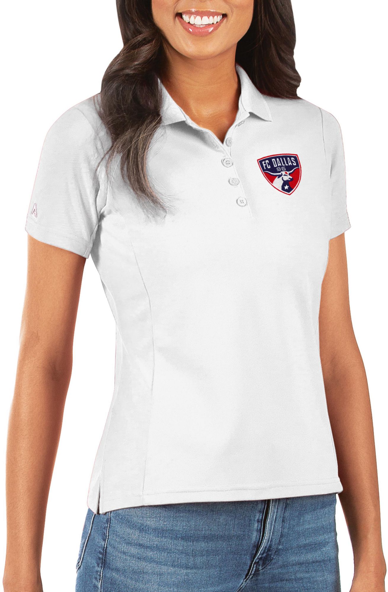 Antigua Women's FC Dallas Legacy Pique White Polo