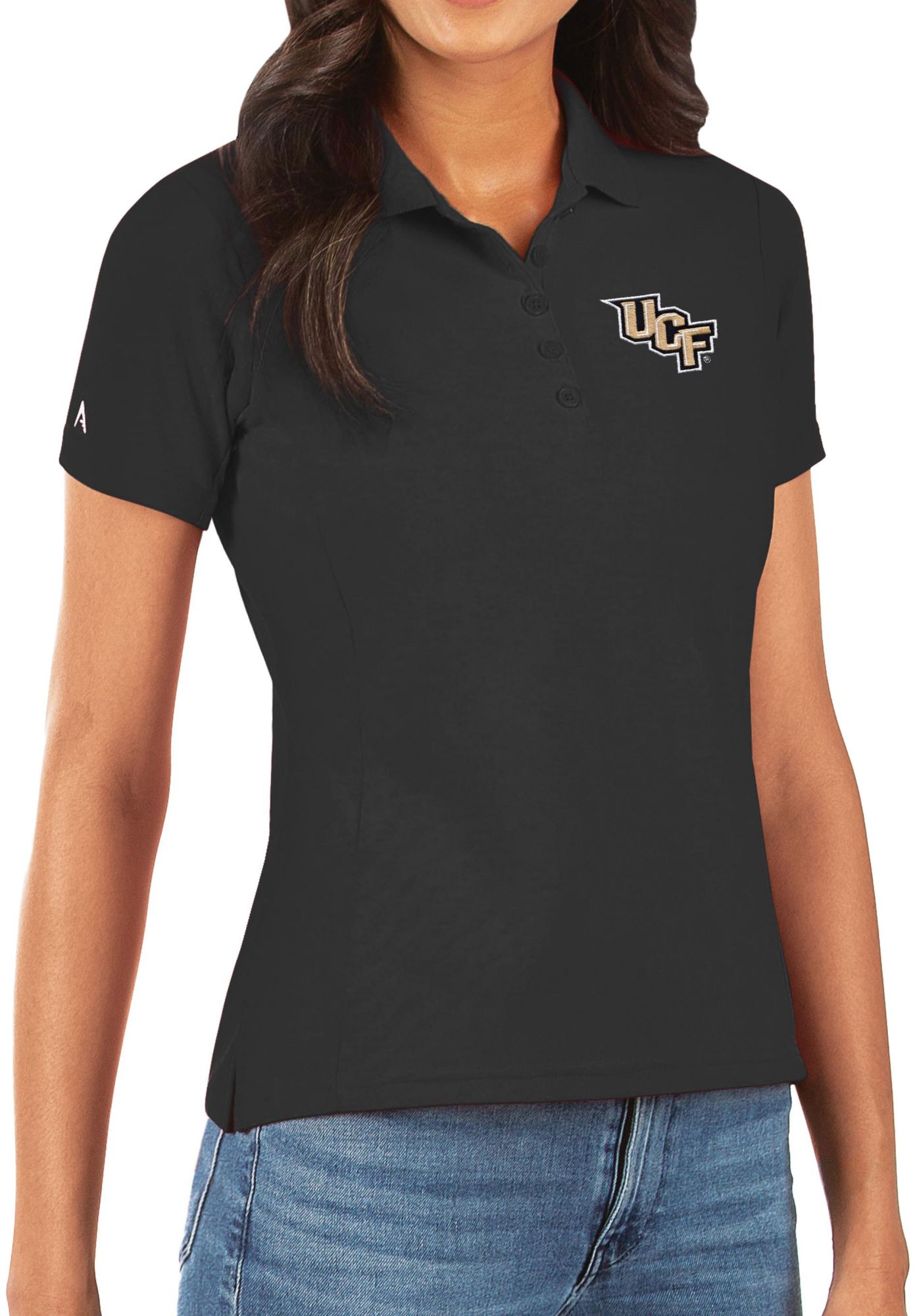 Antigua Women's UCF Knights Legacy Pique Black Polo