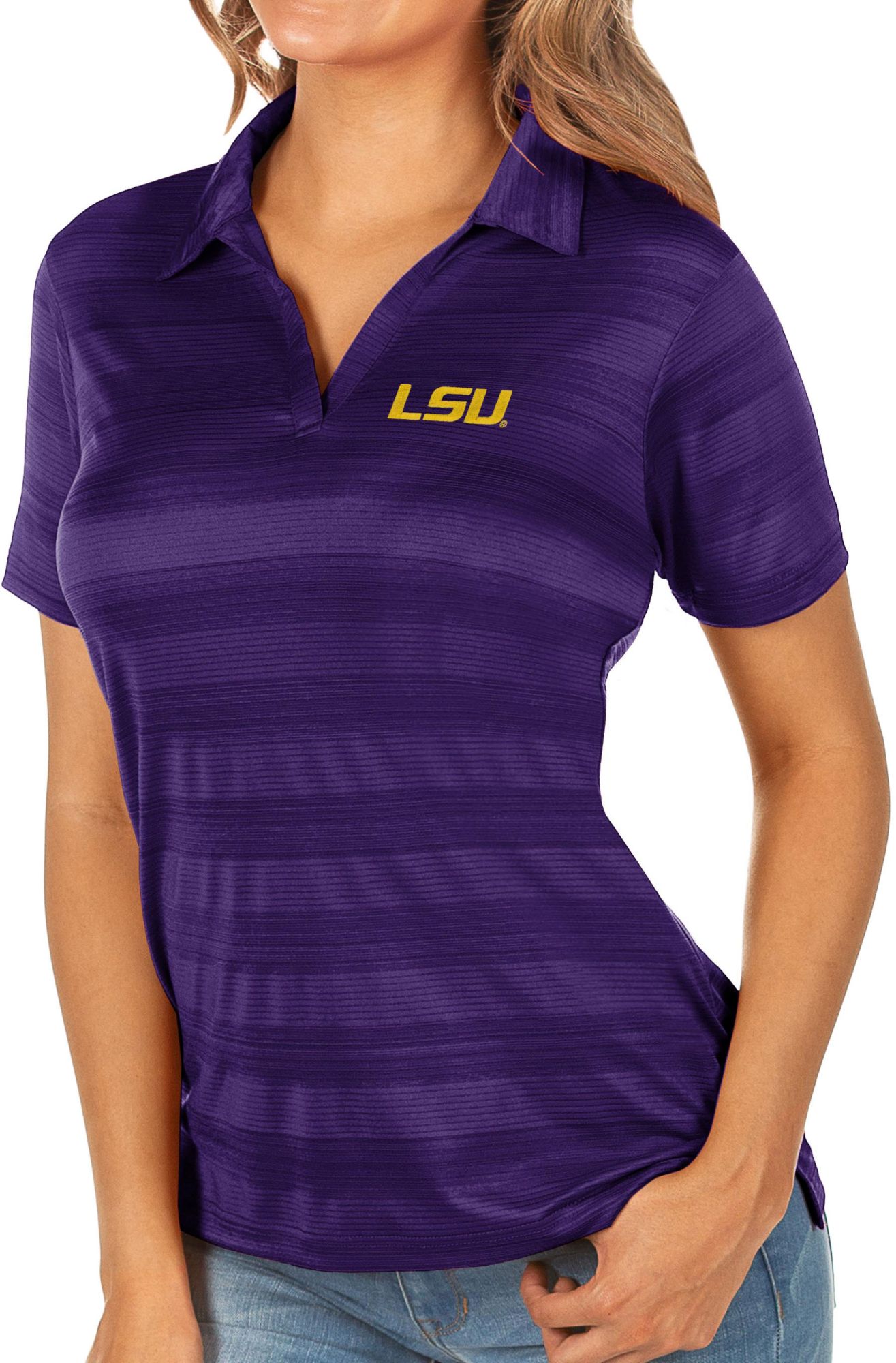 Antigua Women's LSU Tigers Purple Compass Polo