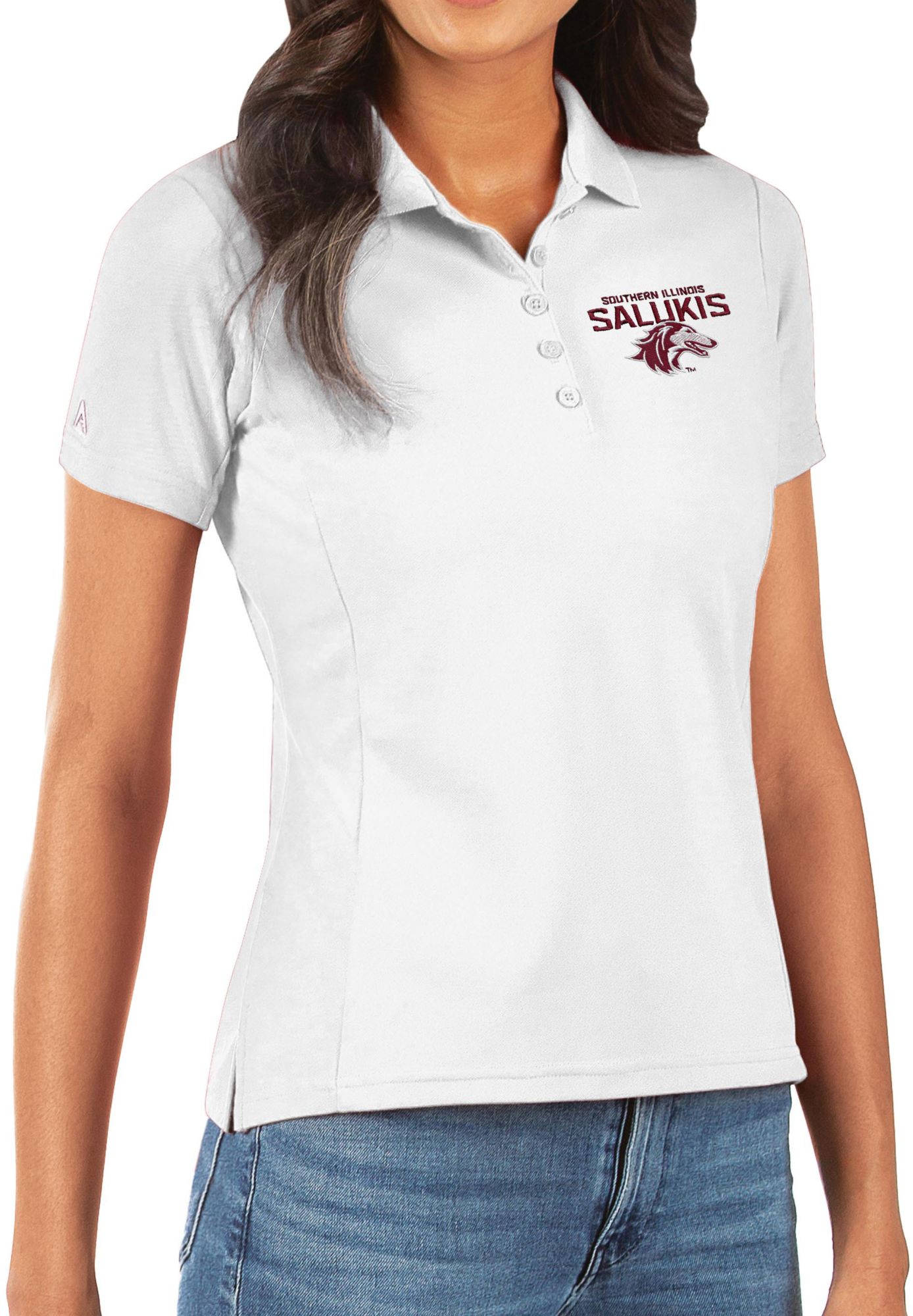 Antigua Women's Southern Illinois Salukis Legacy Pique White Polo
