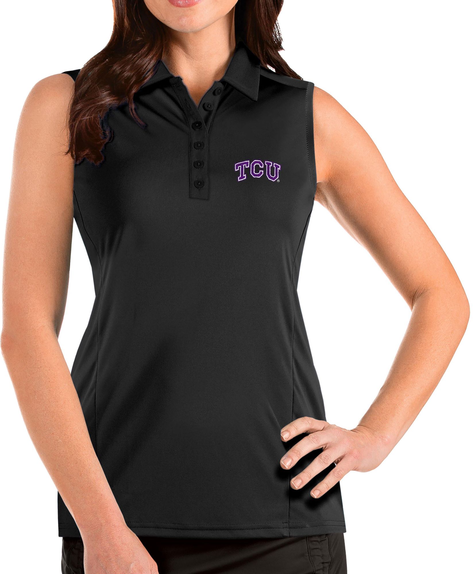 Antigua Women's TCU Horned Frogs Tribute Sleeveless Tank Black Top