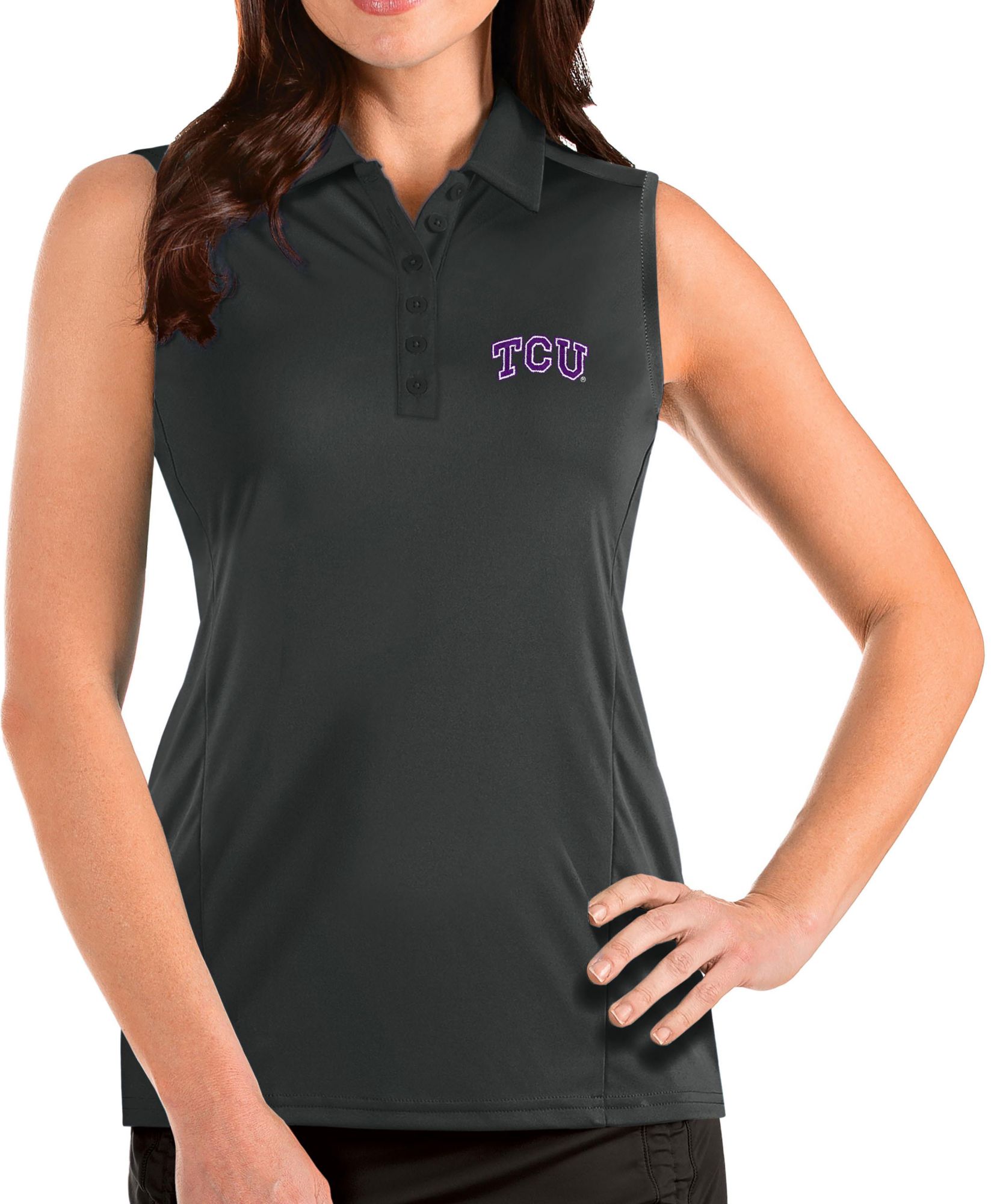 Antigua Women's TCU Horned Frogs Grey Tribute Sleeveless Tank Top