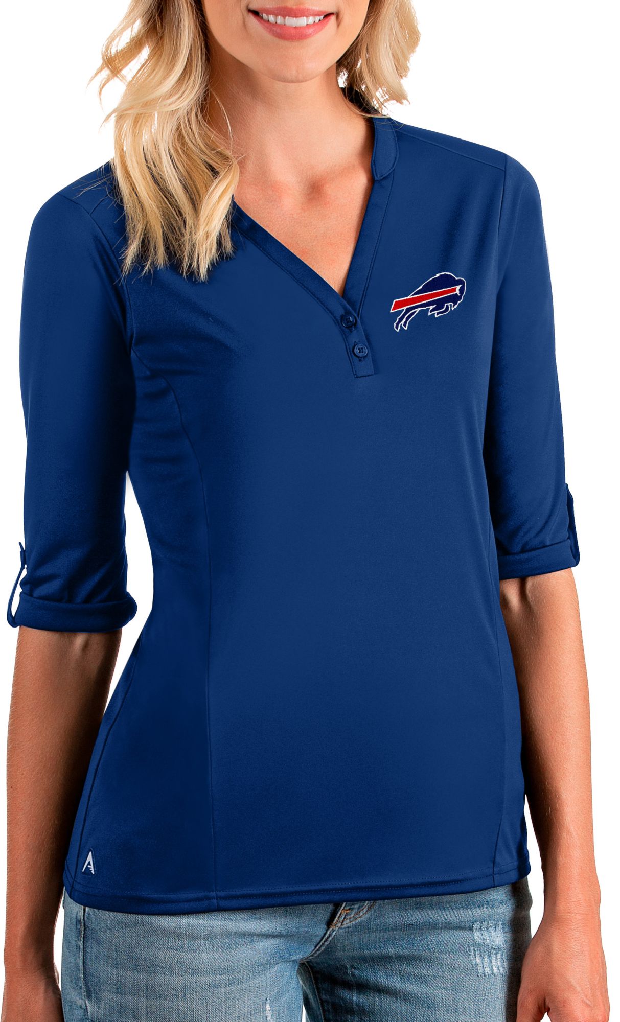 Antigua Men's Buffalo Bills Grey Legacy Pique Polo