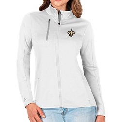 Antigua Women's New Orleans Saints White Generation Full-Zip Jacket