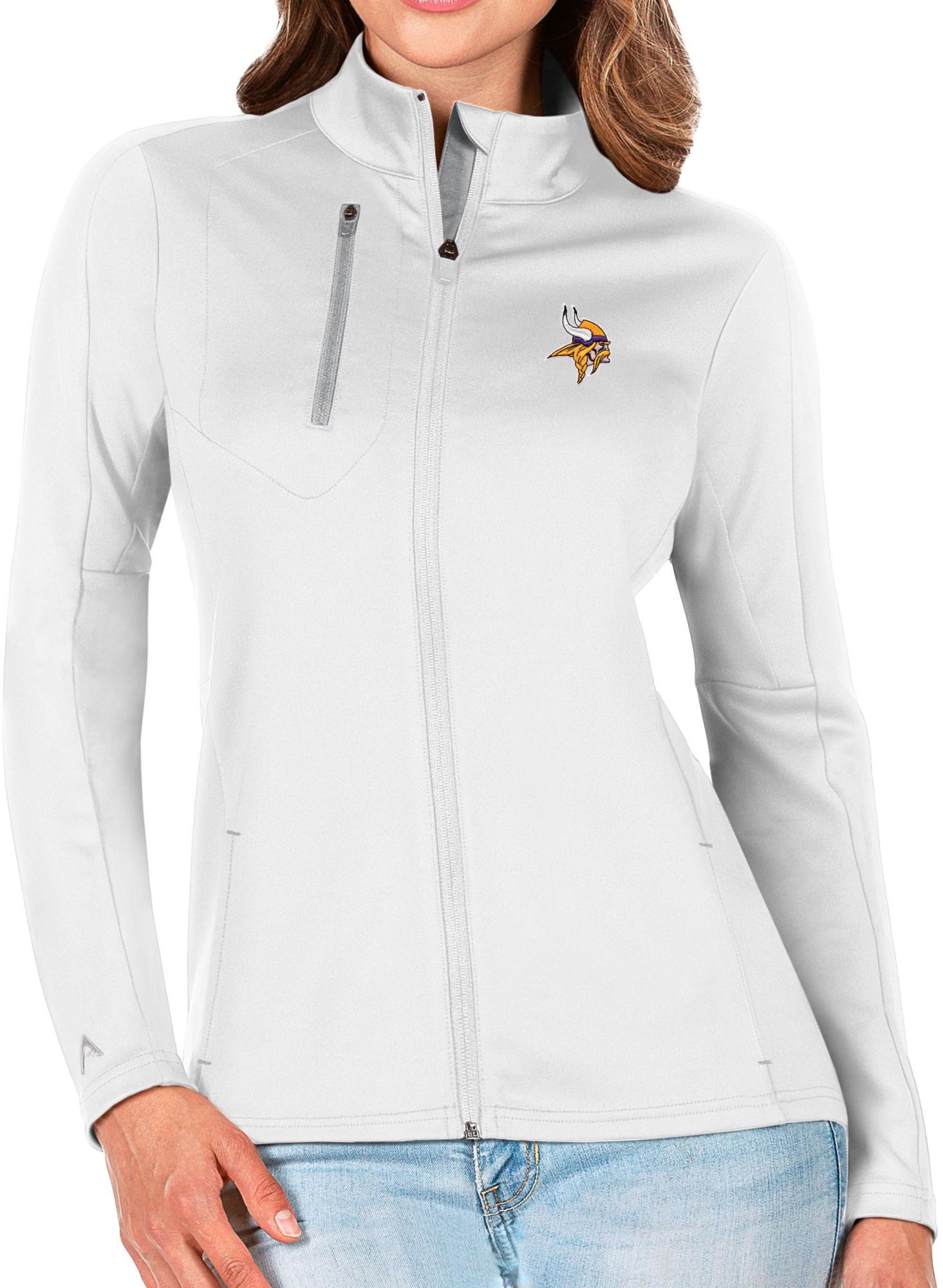 Antigua Women's Minnesota Vikings White Generation Full-Zip Jacket