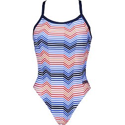 arena Women's Multi Stripes Challenge Back One Piece Swimsuit
