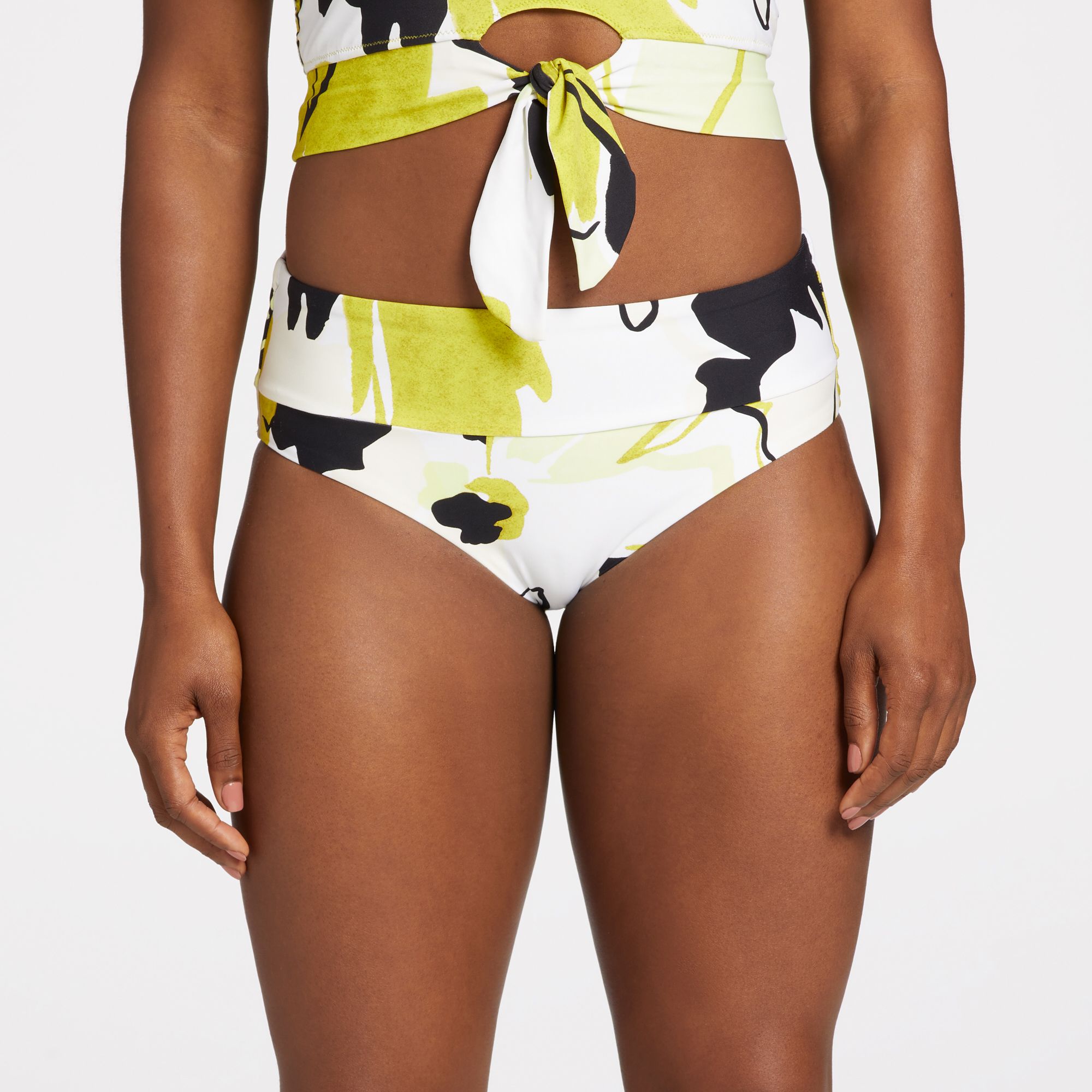 CALIA Women's Mid Rise Wide Band Swim Bottoms