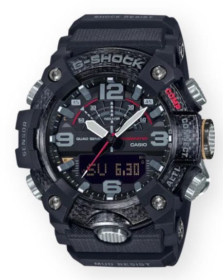 Photos - Wrist Watch Casio Men's G-Shock Mudmaster Carbon Activity Tracking Watch, Black/Silver 