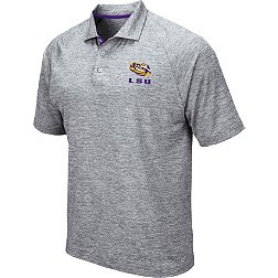 Colosseum Men's LSU Tigers Grey Wedge Polo