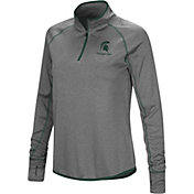 Colosseum Women's Michigan State Spartans Charcoal Stingray Quarter-Zip Shirt