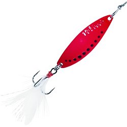 Clam Ribbon Leech Flutter Spoon 1/8 oz - Glow Red Lightning - Ice
