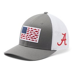 Columbia Men's Alabama Crimson Tide Grey PFG Fish Flag Mesh Fitted Hat