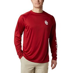 Columbia Men's Oklahoma Sooners Crimson Terminal Tackle Long Sleeve T-Shirt