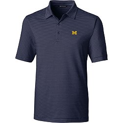 Cutter & Buck Men's Michigan Wolverines Blue Forge Polo