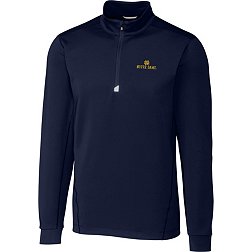 Cutter & Buck Men's Notre Dame Fighting Irish Navy Traverse Half-Zip Shirt