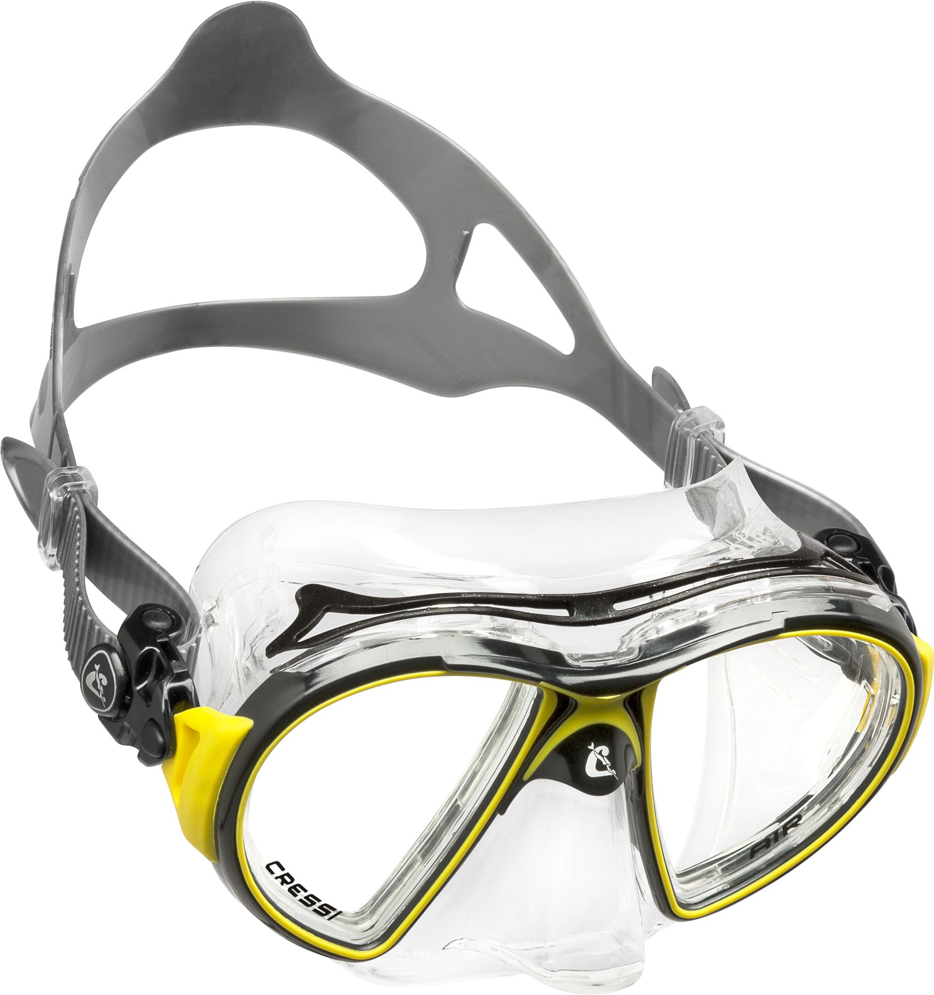Photos - Swimming Mask Cressi Sub Cressi Air Crystal Scuba Mask, Yellow/Black 20CREARCRYSTLXXXXSWE 