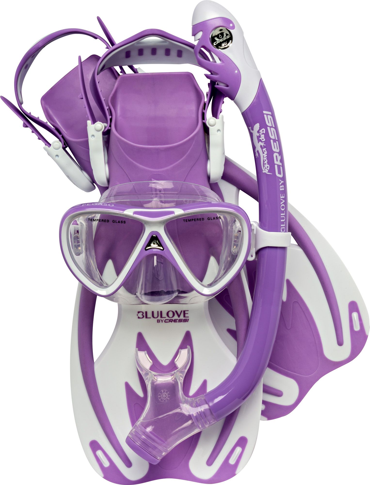 Photos - Diving Accessory Cressi Sub Cressi Youth Rocks Pro Dry Snorkeling Set, Kids, L/XL, Lilac/White 20CREGR 