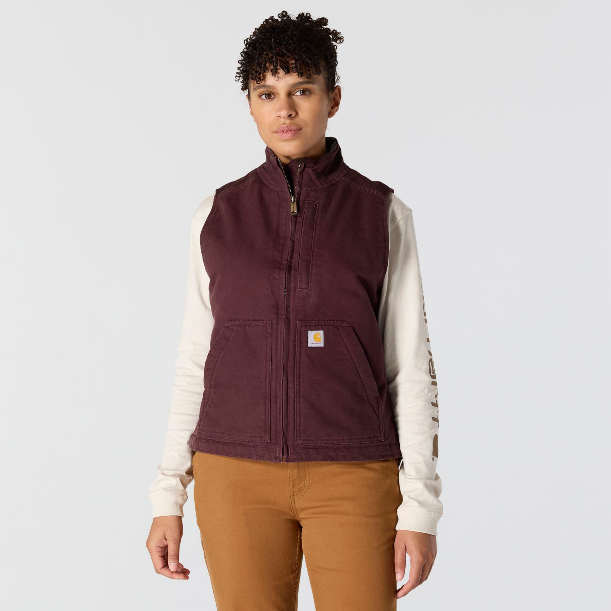 Carhartt Women's Relaxed Fit Washed Duck Sherpa Lined Vest