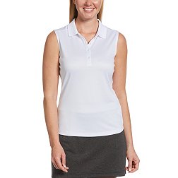 Callaway Women's Essential Solid Knit Sleeveless Golf Polo