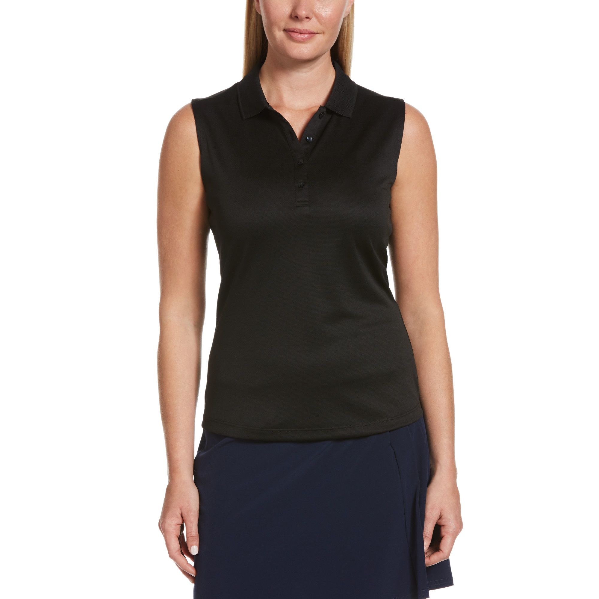 Callaway Women's Essential Solid Knit Sleeveless Golf Polo
