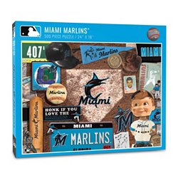 Miami Marlins Logo Type w/ Marlin & M Monogram MLB Baseball Die-Cut MAGNET