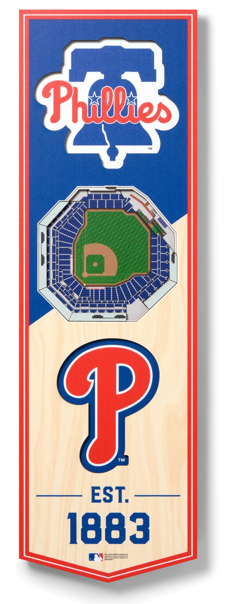 YouTheFan Philadelphia Phillies 6''x19'' 3-D Banner