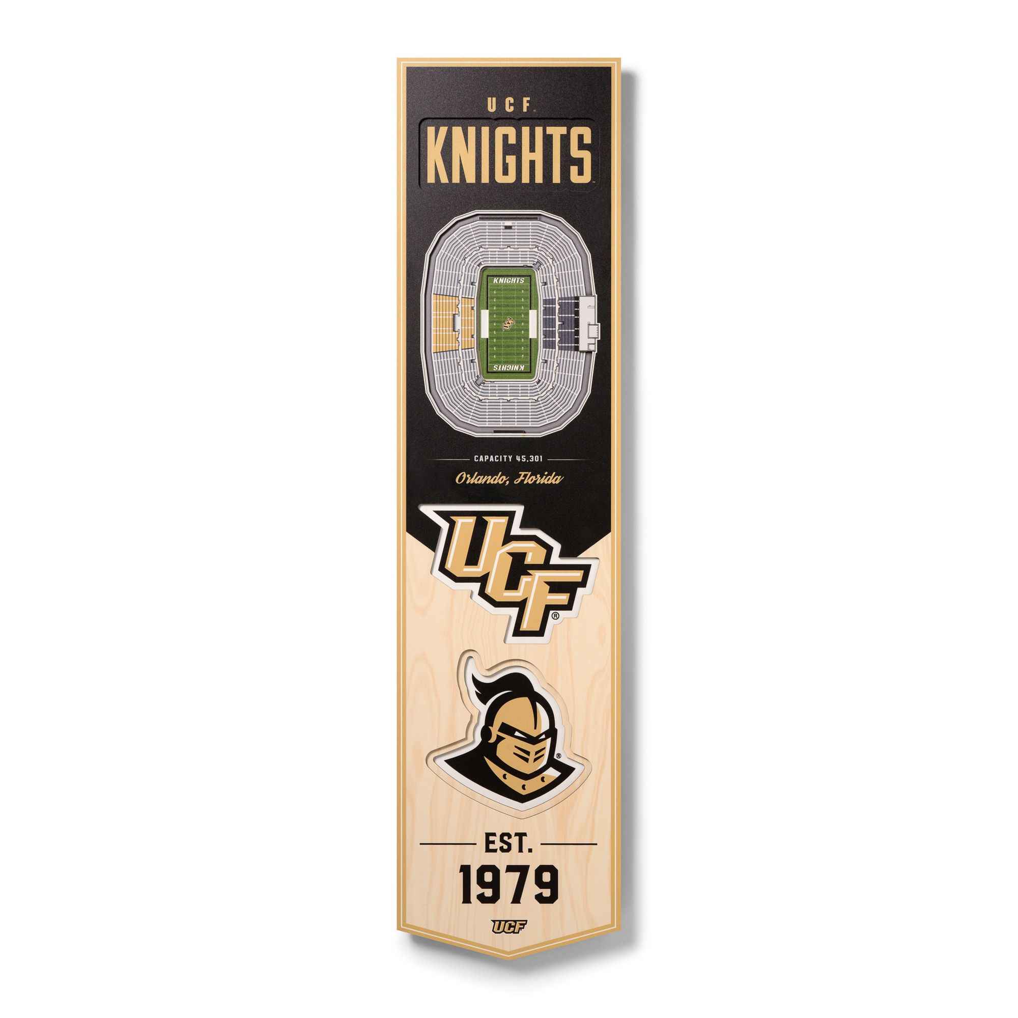 YouTheFan UCF Knights 8"x32" 3-D Banner