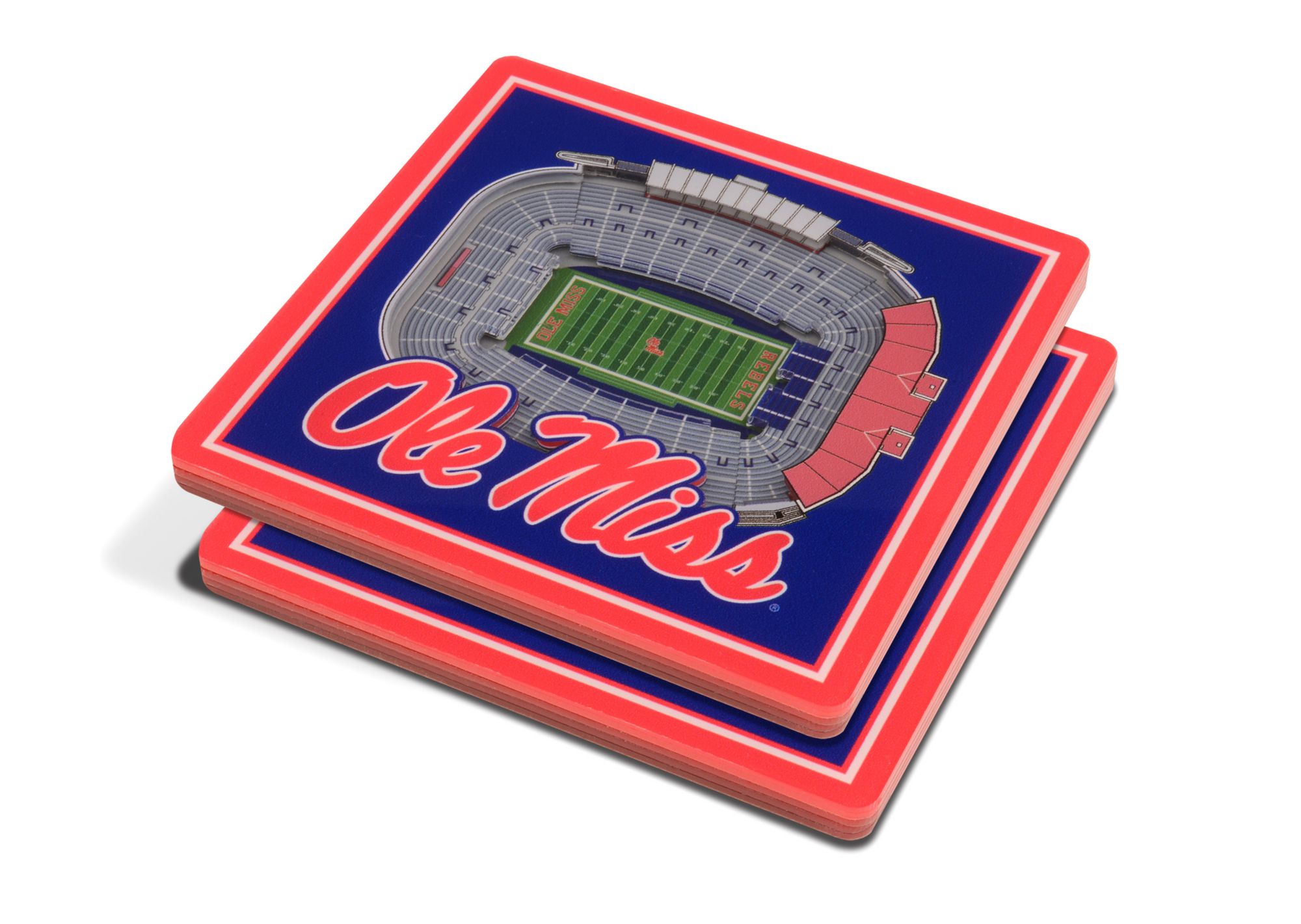 YouTheFan Ole Miss Rebels Stadium View Coaster Set