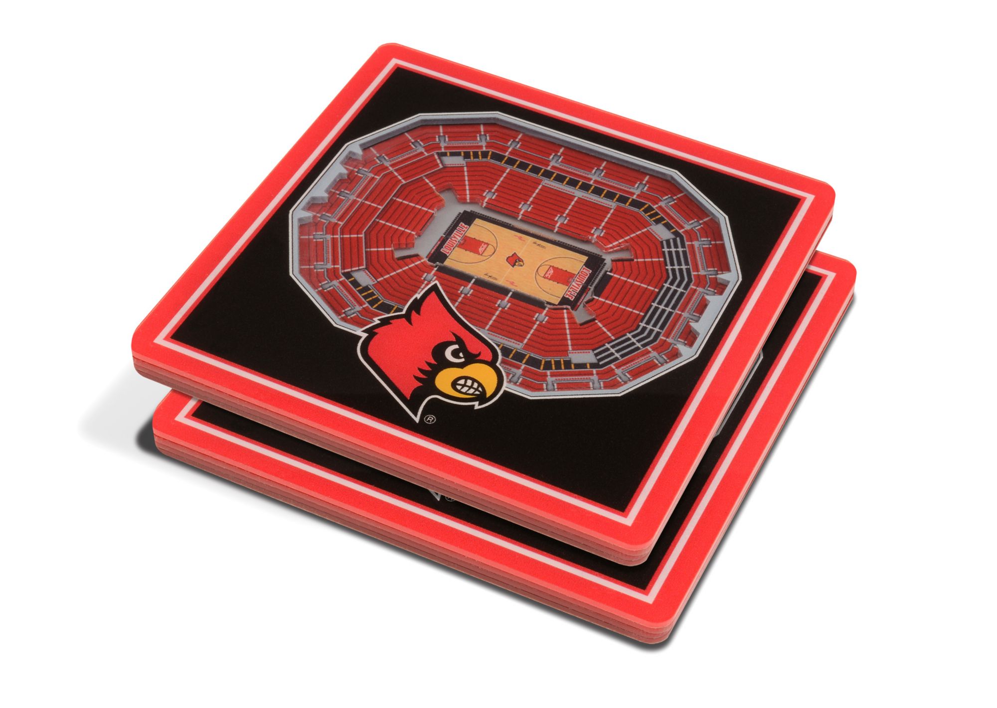 YouTheFan Louisville Cardinals Stadium View Coaster Set