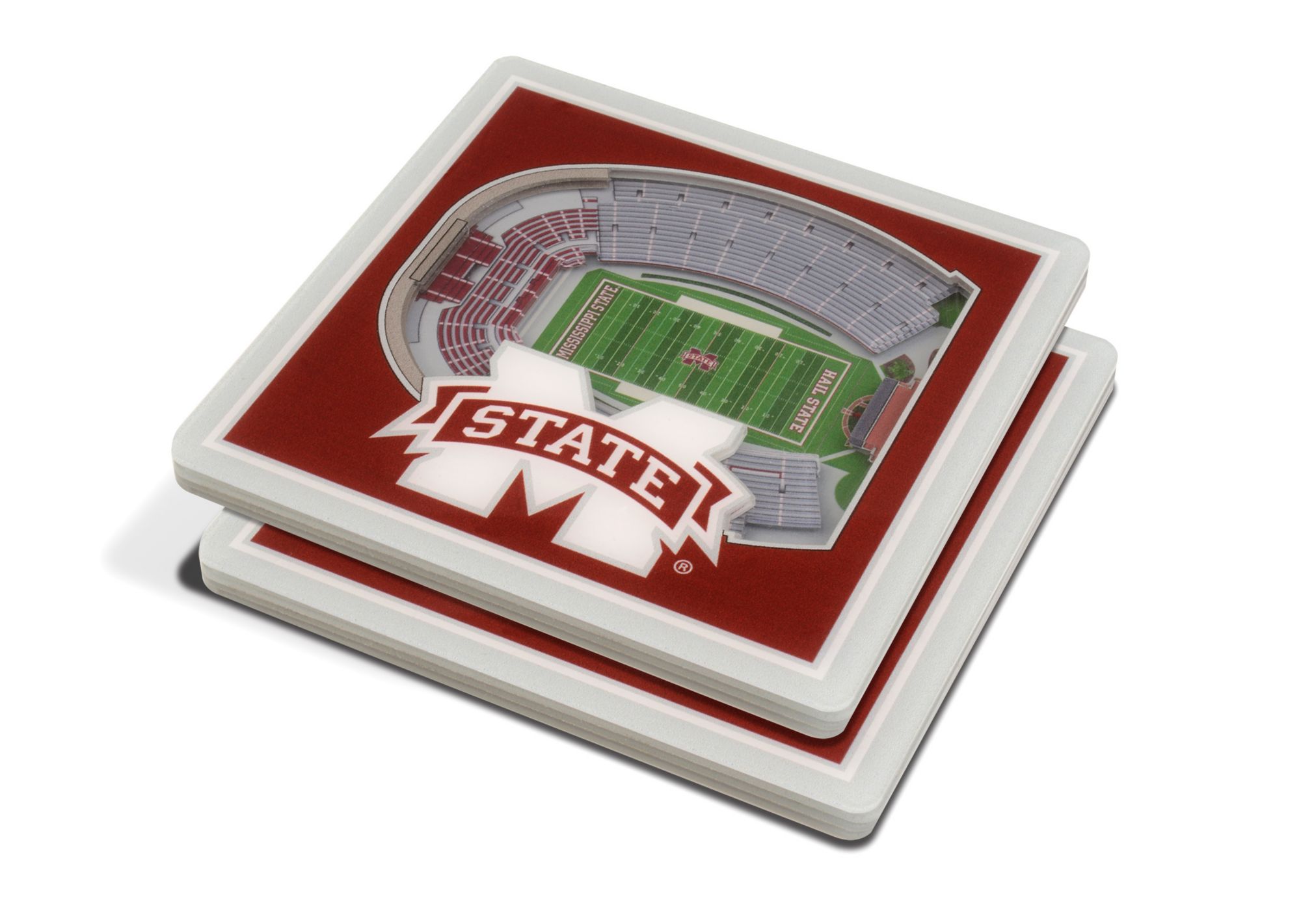YouTheFan Mississippi State Bulldogs Stadium View Coaster Set