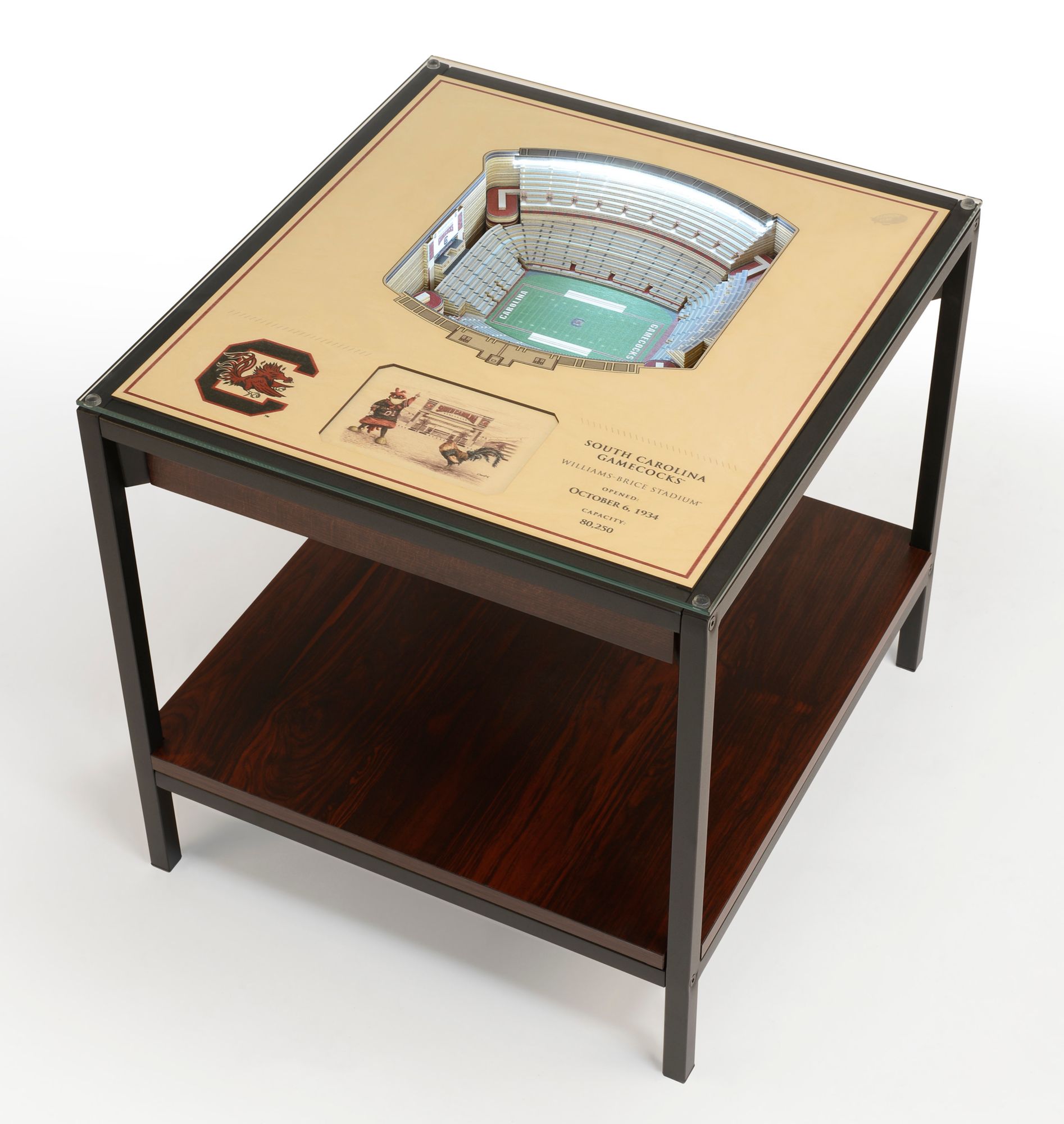 YouTheFan South Carolina Gamecocks 25-Layer StadiumViews Lighted End Table