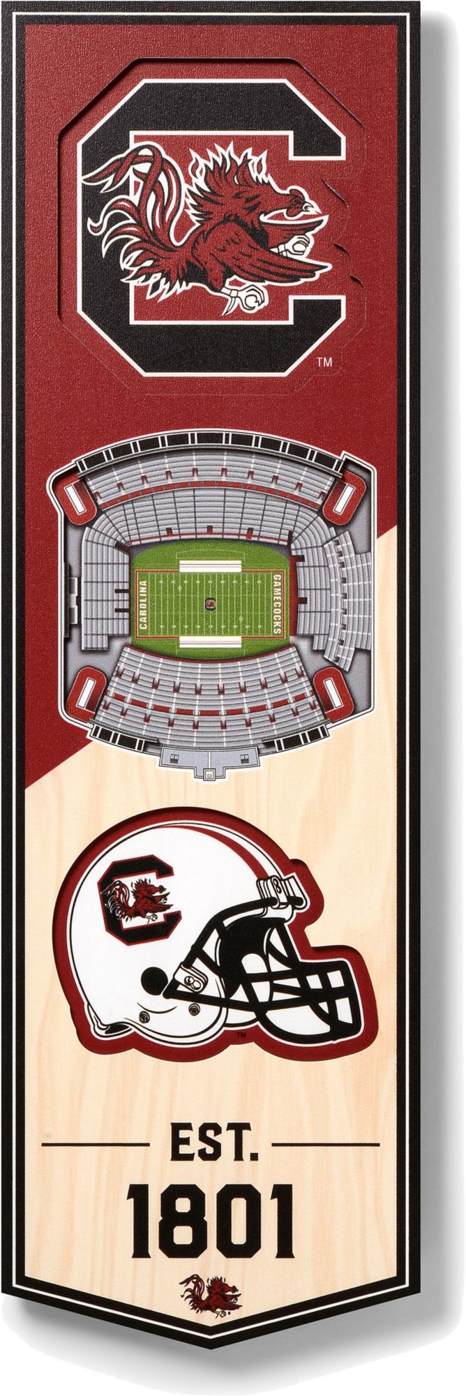 YouTheFan South Carolina Gamecocks 6"x19" 3-D Banner