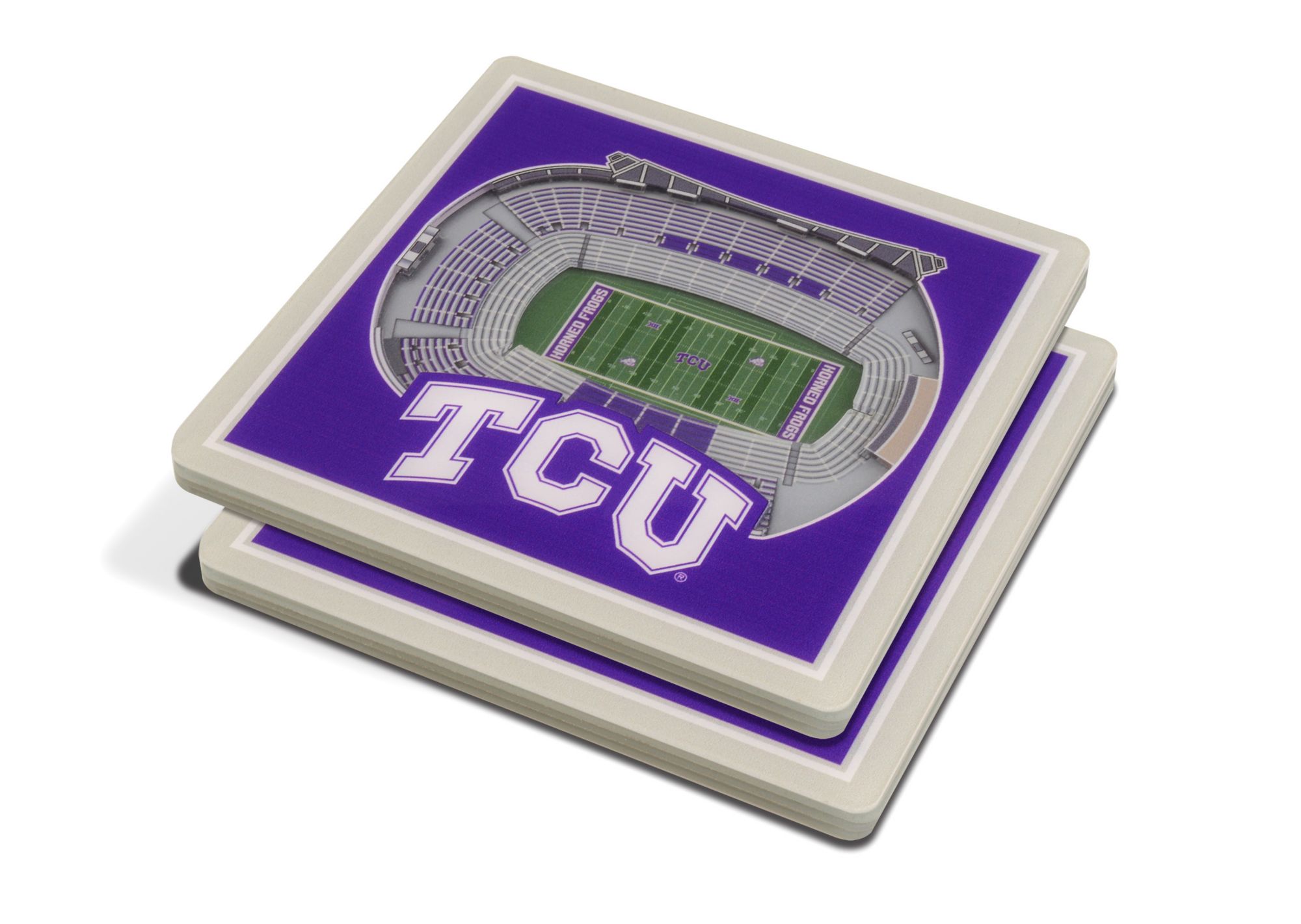 YouTheFan TCU Horned Frogs Stadium View Coaster Set