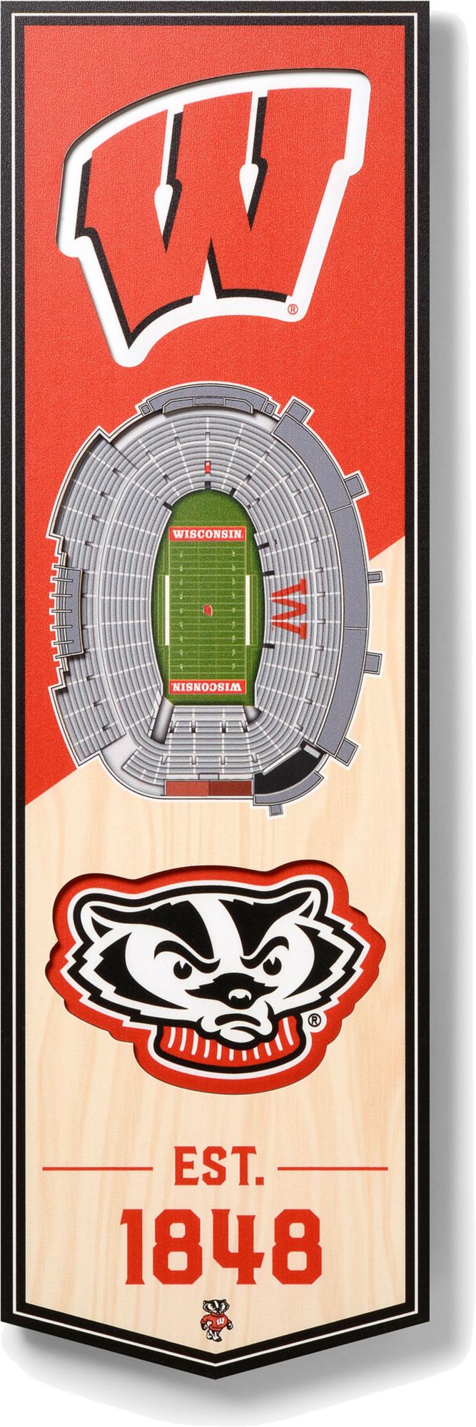 YouTheFan Wisconsin Badgers 6"x19" 3-D Banner