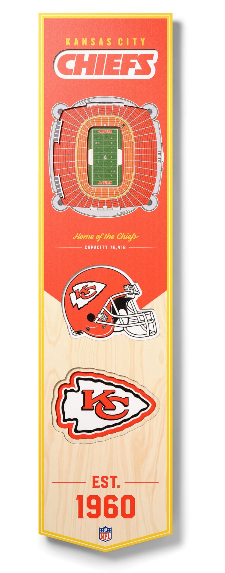 You The Fan Kansas City Chiefs 8''x32'' 3-D Banner