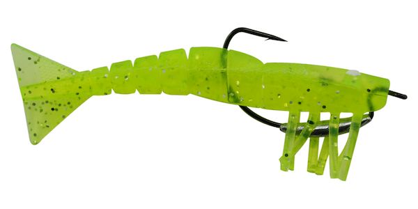  New Vudu Weedless Shrimp 3.5 1 Green Hornet Soft