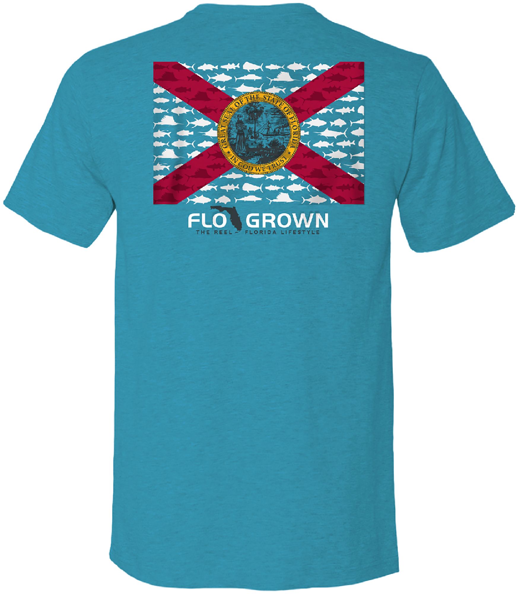 FloGrown Men's Multi Fish Flag Graphic T-Shirt