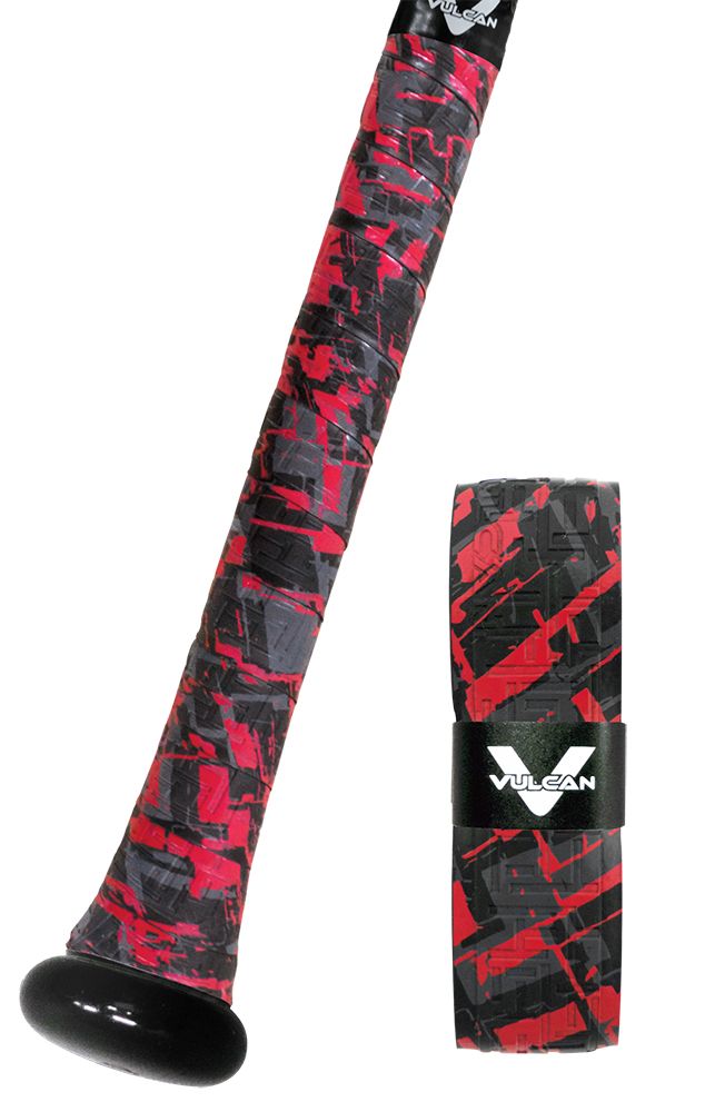Vulcan 1.0mm Bat Grip, Red Sizzle Asp