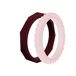 QALO Women's Stackable Silicone Ring Set