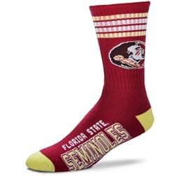 For Bare Feet Florida State Seminoles 4-Stripe Deuce Crew Socks