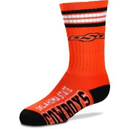 For Bare Feet Youth Oklahoma State Cowboys 4-Stripe Deuce Crew Socks