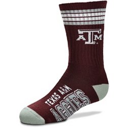 For Bare Feet Youth Texas A&M Aggies 4-Stripe Deuce Crew Socks
